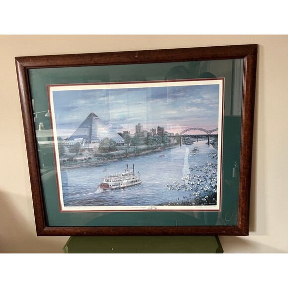 SIGNED A Greater Memphis Artist Proof Print Louise Dunavant Framed Double Matte - Picture 1 of 9